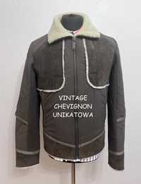 Chevignon Vintage unikatowa kurtka z owczej skóry M/L