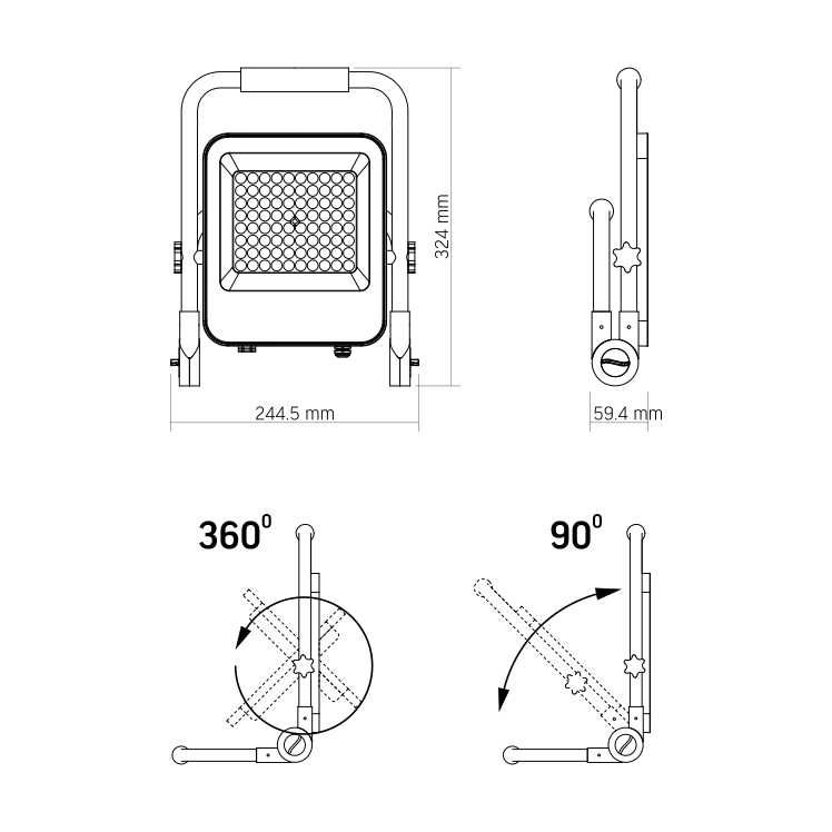 Аккумуляторный LED прожектор  PREMIUM VIDEX F2A 50W 5000K