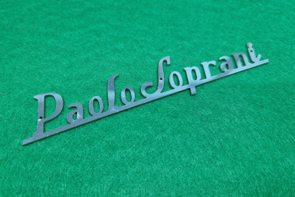 Napis, logo ,,Paolo Soprani" do akordeonu lub harmonii
