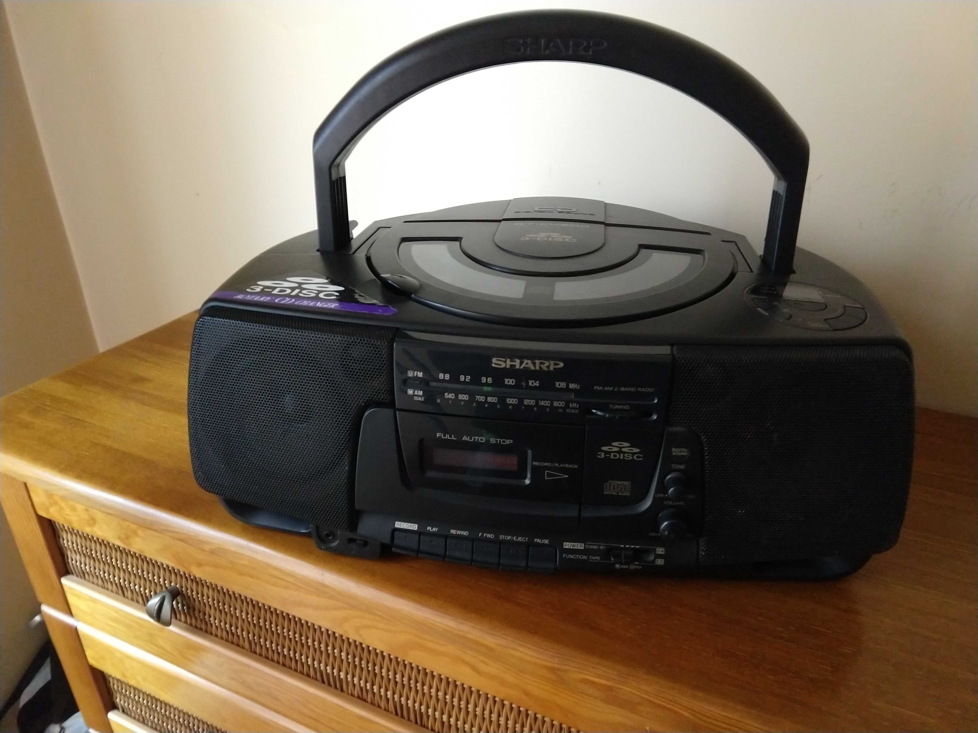 Radiomagnetofon CD. Sharp QT-CH300H Bombox na 3 płyty CD