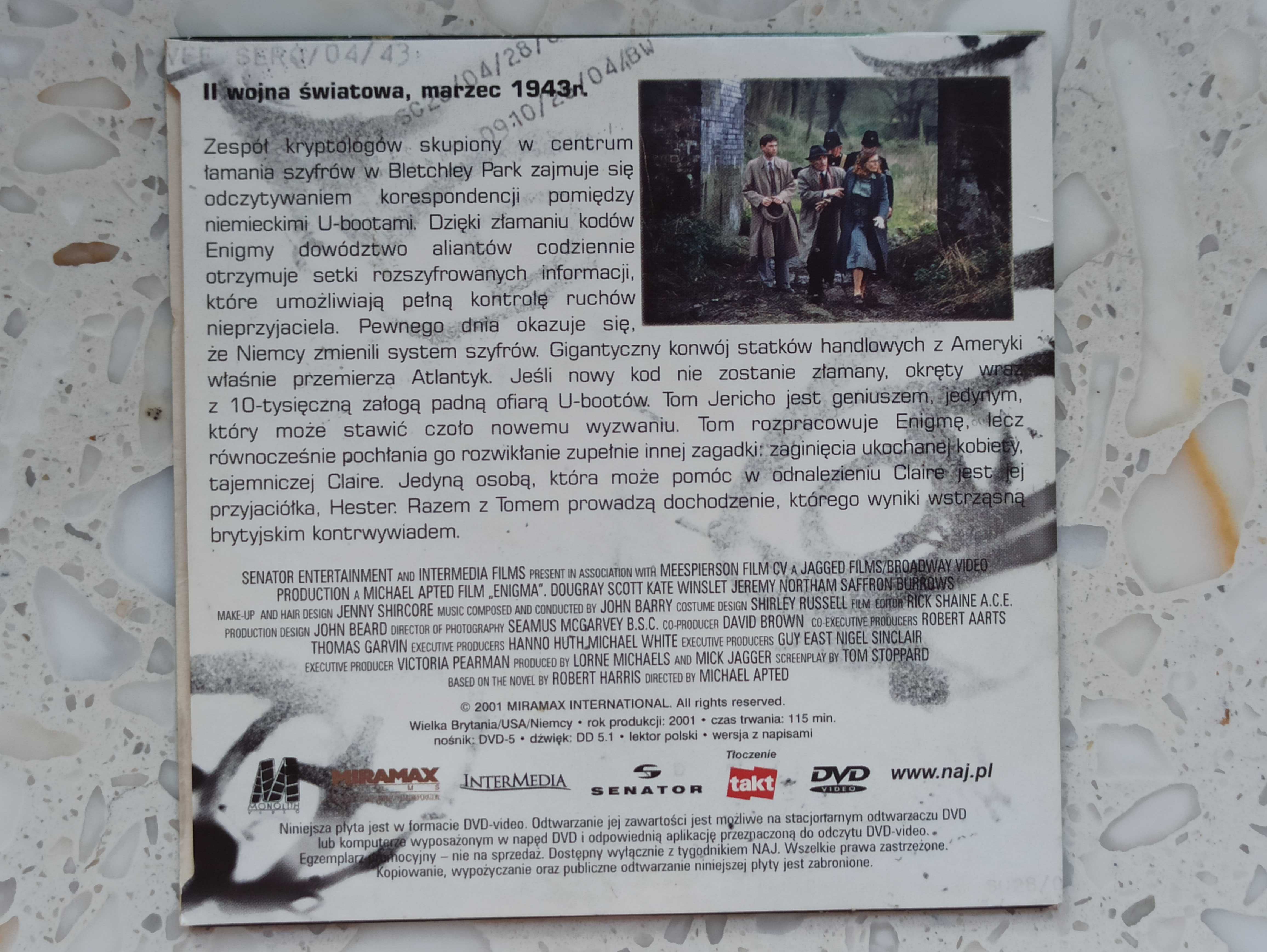 ENIGMA Kate Winslet - film z 2001 roku, reż. Michael Apted
