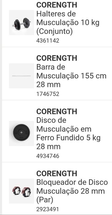 CONJUNTO Banco reclinável + halteres + barra