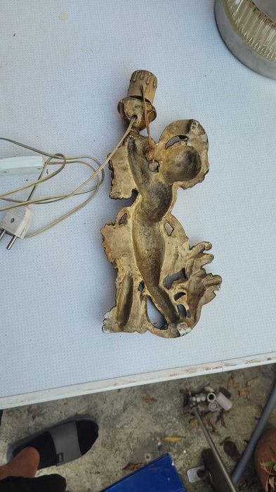 Candeeiro Parede Anjo Cerâmica Antigo