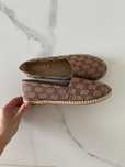 Mokasyny espadryle beżowe brązowe Gucci 24 cm modne wygodne letnie