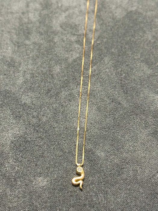 Colar - Serpente com diamante - 18 K  - 0.01ct. tw. Diamante (Natural)
