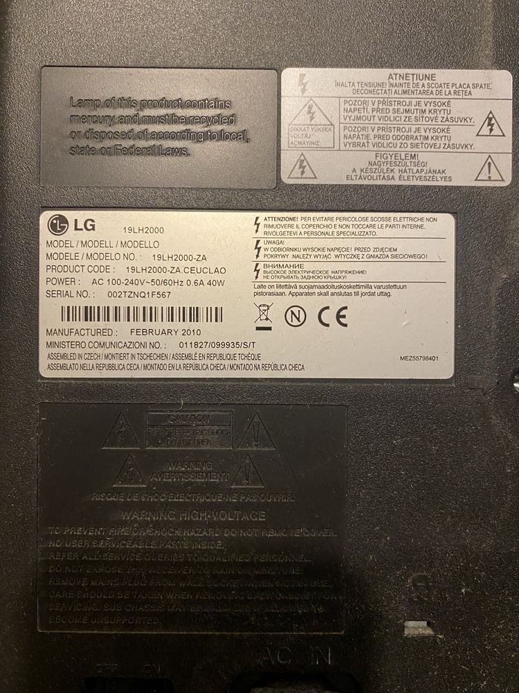 Televisão 19″ LG 19LH2000