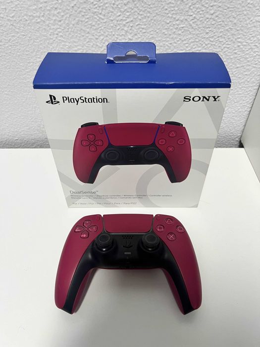 PS5 c/ disco + 2 comandos (Volcanic Red c/ garantia + branco original)