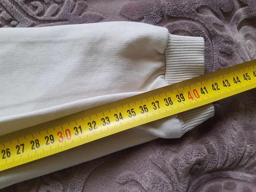 Ładna kremowa dluga bluza,  tunika dresowa z jednorożcem H&M 140-146