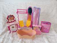 Zestaw mebelków dla lalki Barbie Mattel Simba vintage telewizor 1993