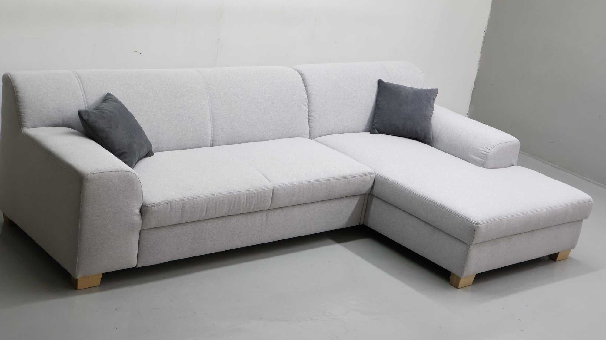 TGX DESIGN NAROŻNIK funkcja spania, kanapa, rogówka SZARA tkanina sofa
