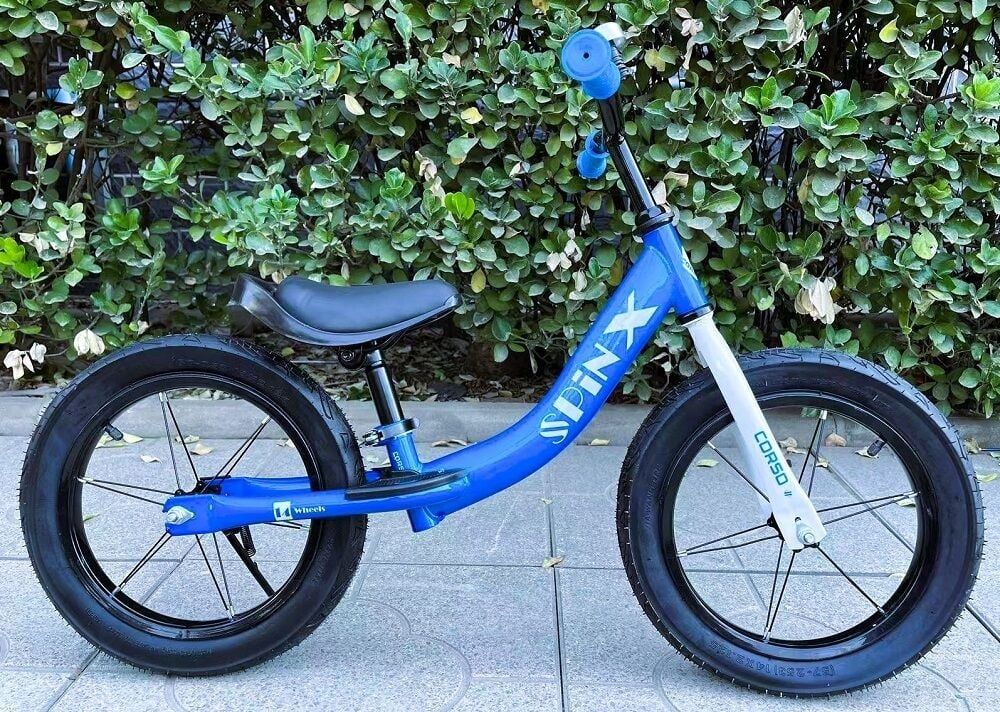 Велобіг,беговел "CORSO Spin-X" колесо 14",надувні колеса, підніжка,