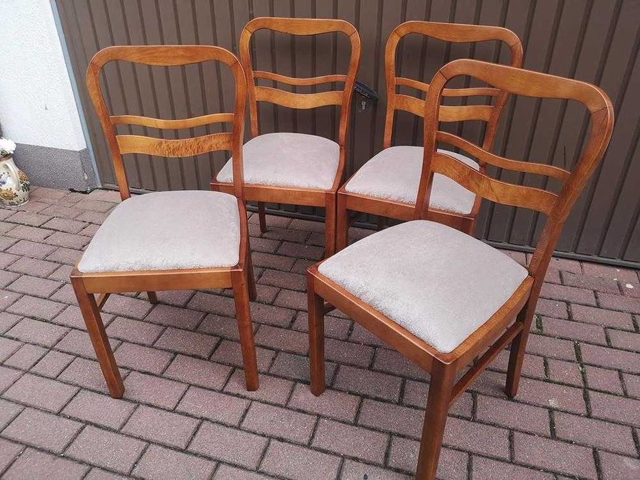 Krzesła ART-DECO Stare Antyk Komplet 4 Sztuki Po Renowacji.