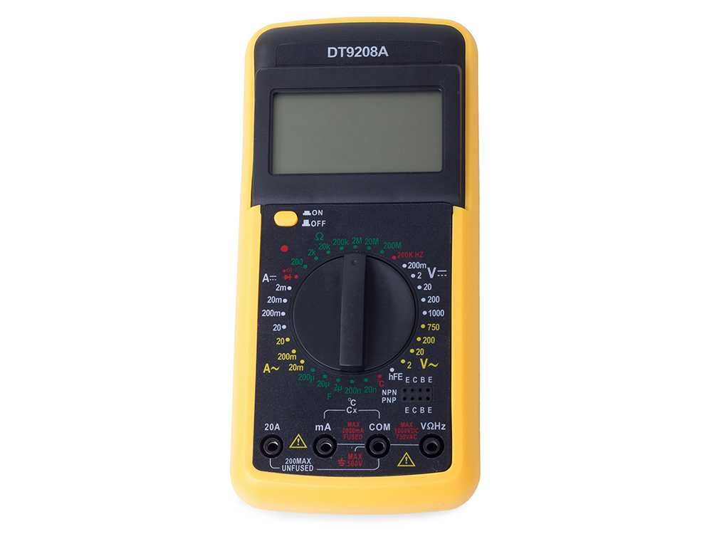 Miernik CYFROWY LCD MULTIMETR Prądu Pomiar Temperatury DT9208A SONDA