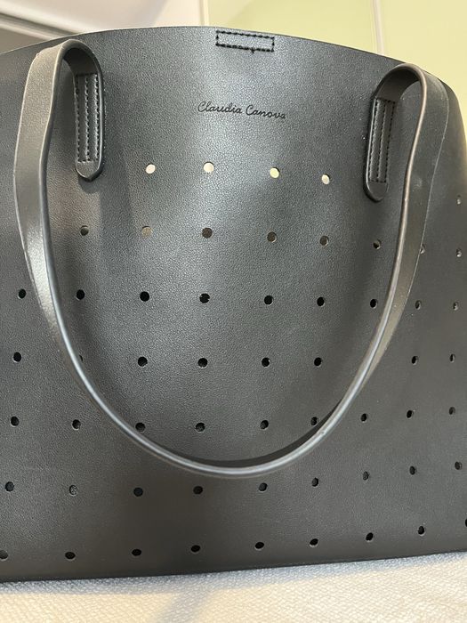 Claudia Canova ,Torba na ramię, Tote bag, perforowana , czarna