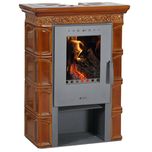 Piec kominek kaflowy do salonu na drewno Melita II Honey 6kW