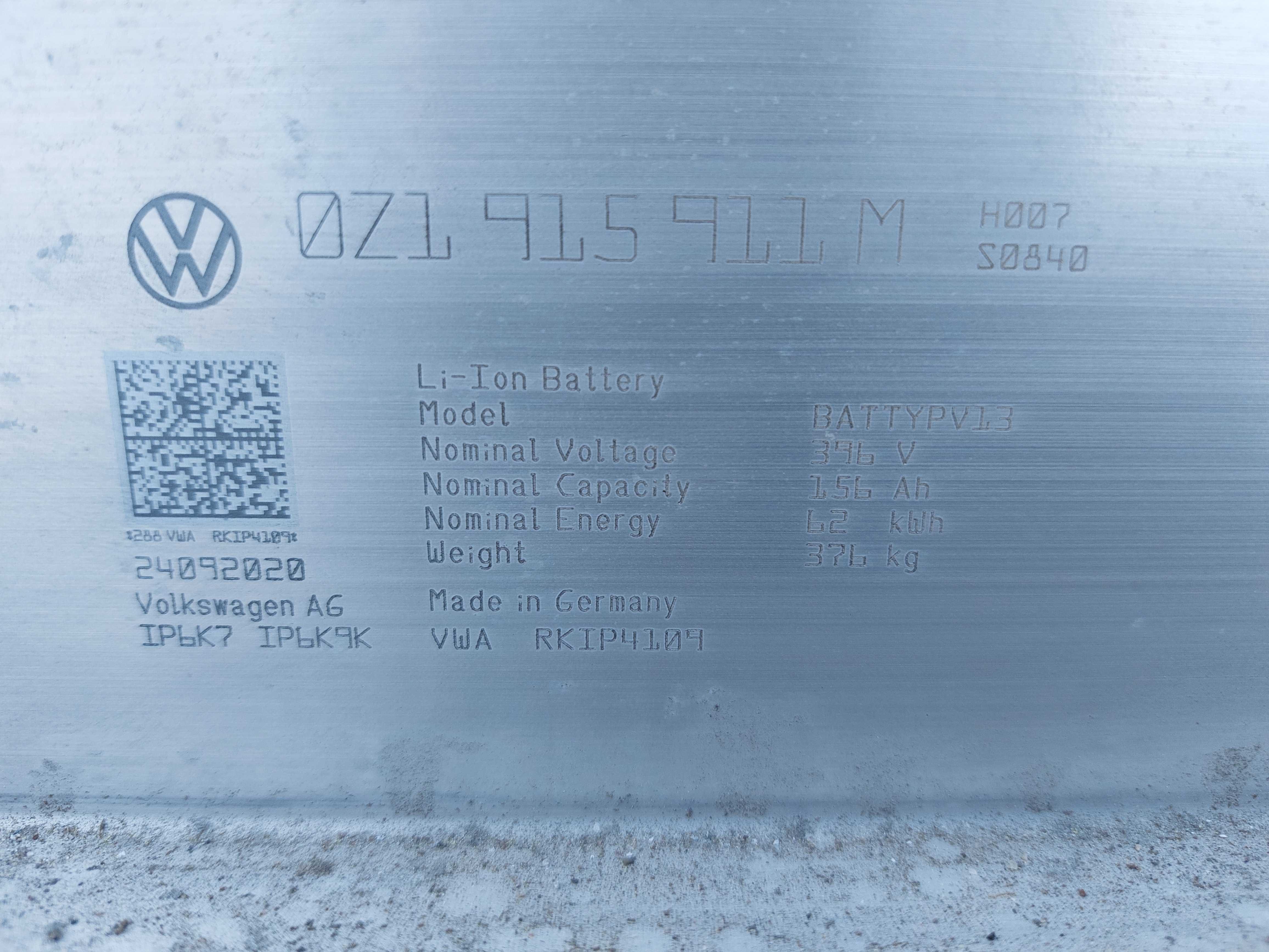 Bateria volkswagen id3 62kw