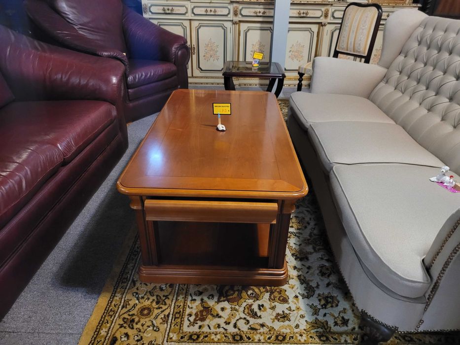 Grande mesa de centro em madeira maciça com gavetas - óptimo est