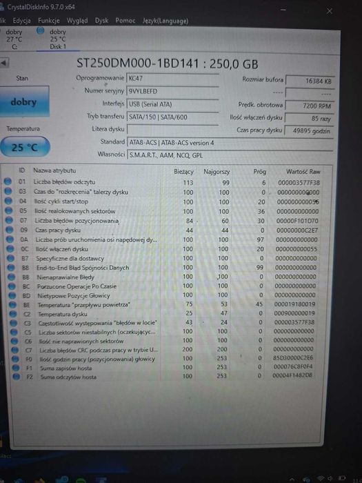 dysk twardy 250gb 3.5 sprawny #f12