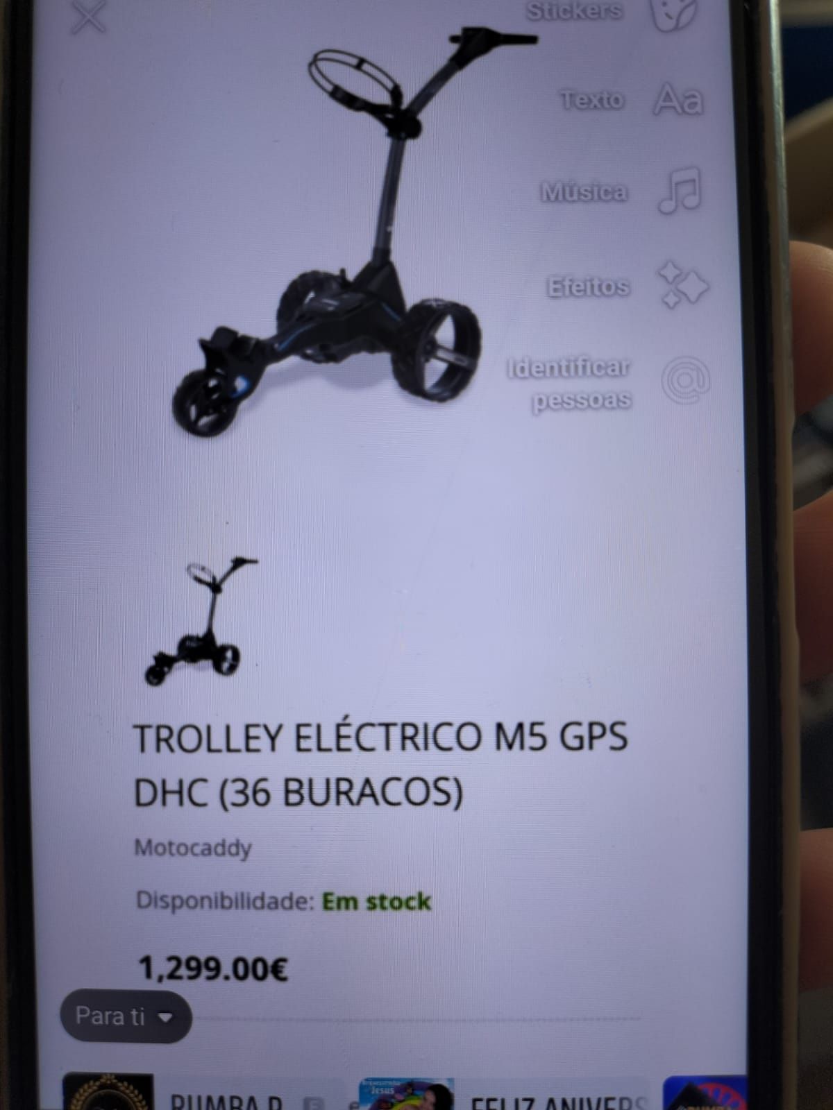 Carrinho de Golfe Elétrico Automático  Motocaddy M5 gps