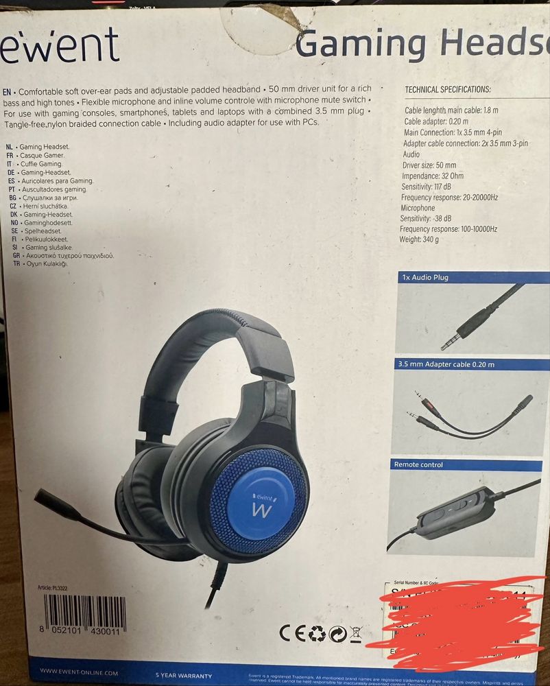 Headset Gaming Ewent
