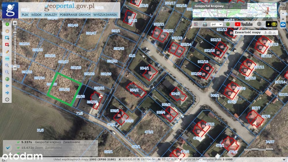 Działka budowlana 742 m² z mediami