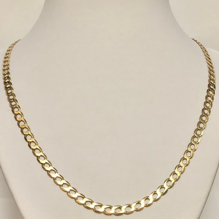 Złoty ŁAŃCUSZEK damski 585 14K cudowna PANCERKA 60cm