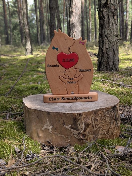 Подарунок Статуетка Пазл "Сімейні Цінності" до Нового Року Різдва