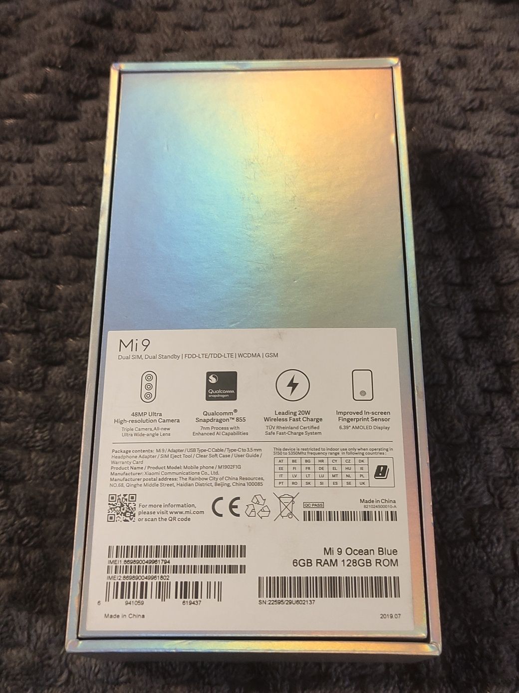 Xiaomi MI9 129GB używany bez ładowarki