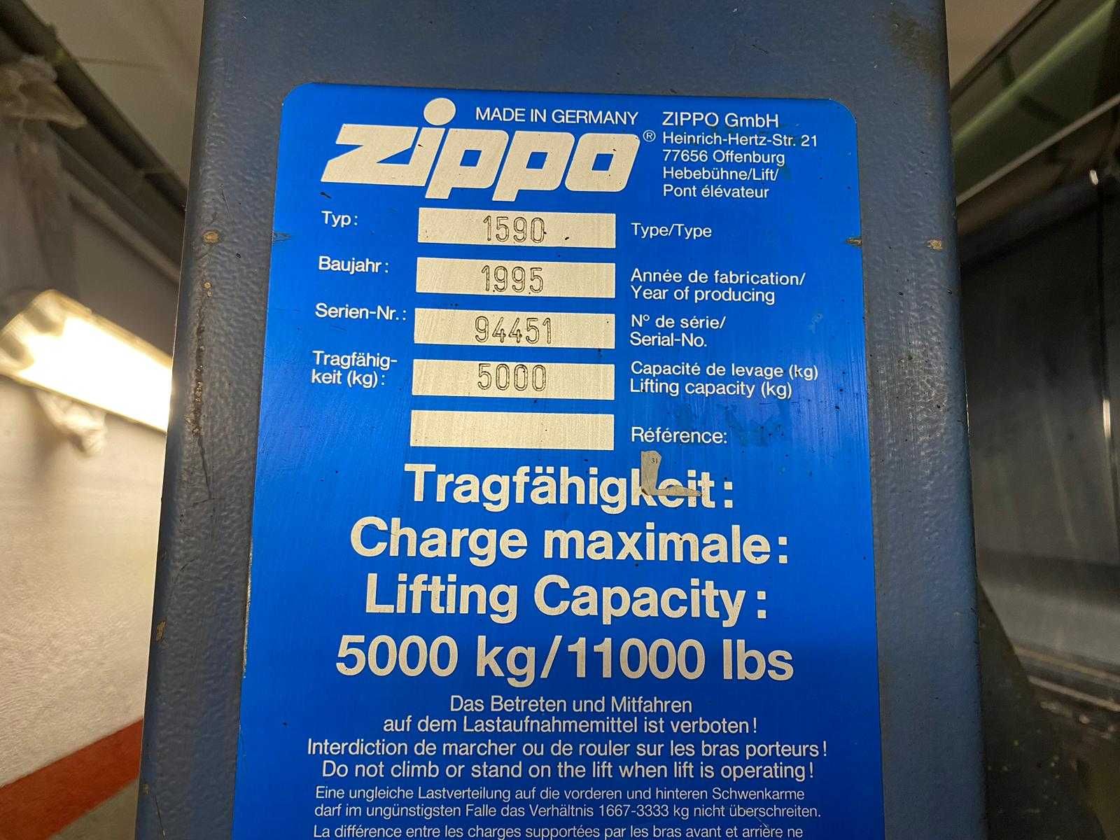 Podnośnik 5000 kg 5t dwukolumnowy Zippo 1590 dwusilnikowy śrubowy