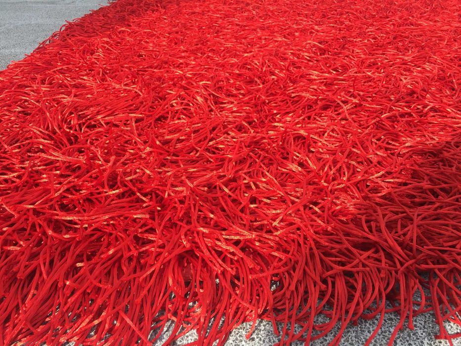 Carpete vermelha pelo longo 300x200cm