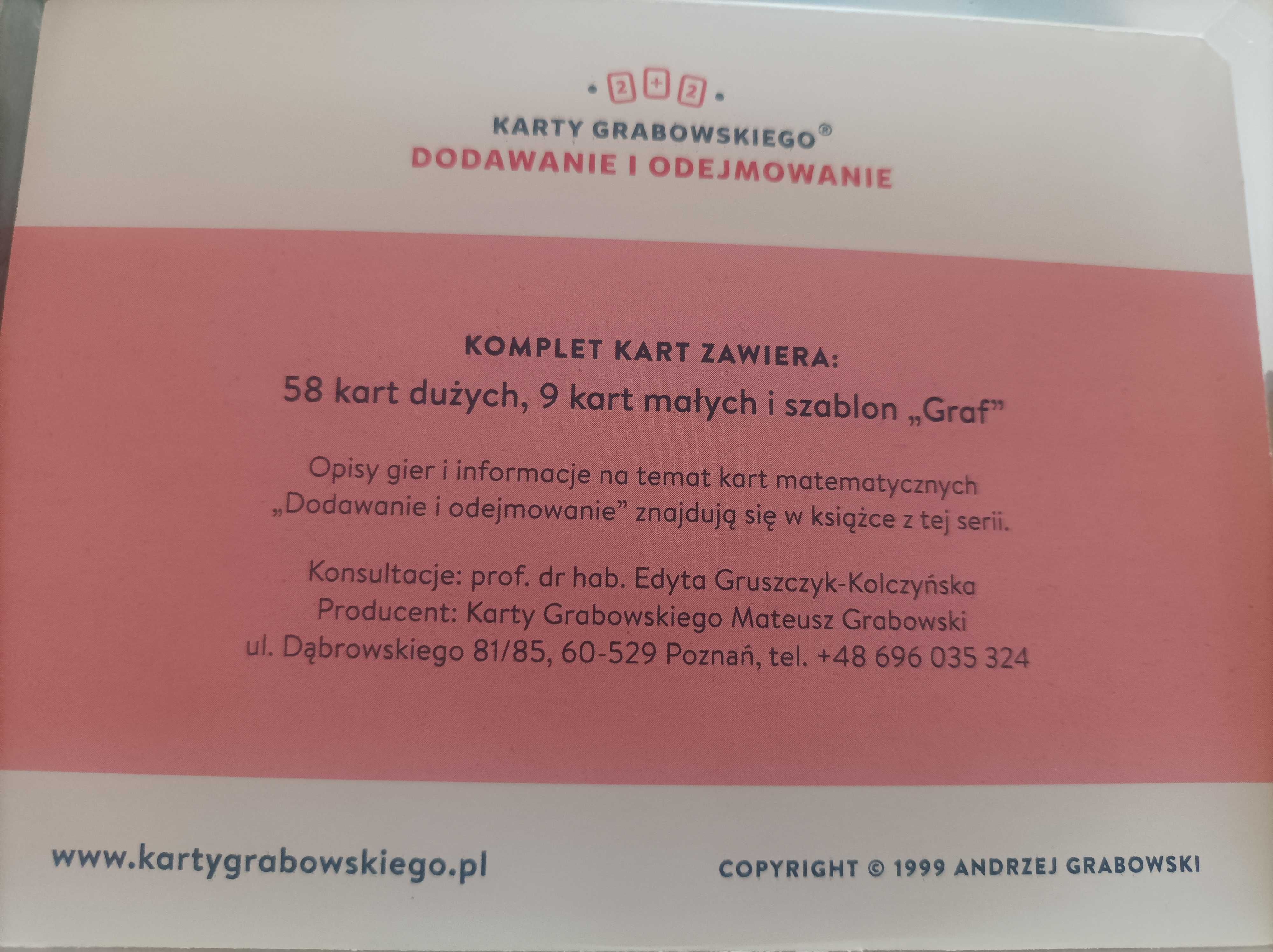 Karty Grabowskiego * dodawanie i odejmowanie *