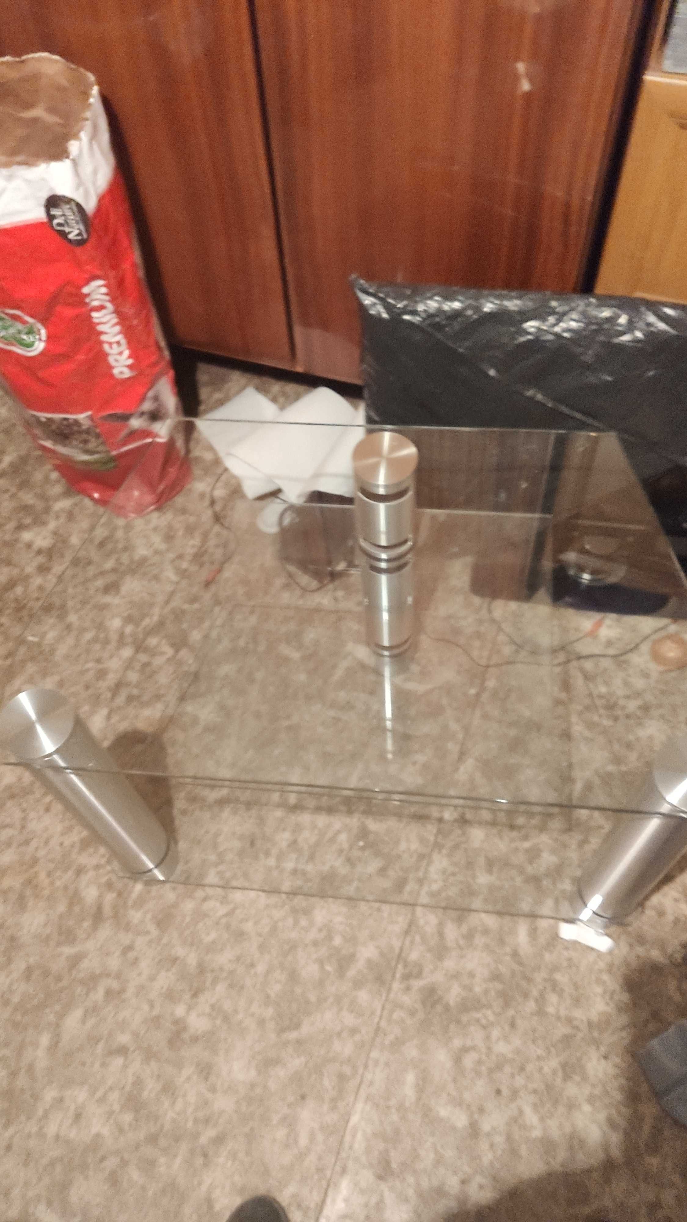 Stolik pod tv 3 poziomowy szklany tanio