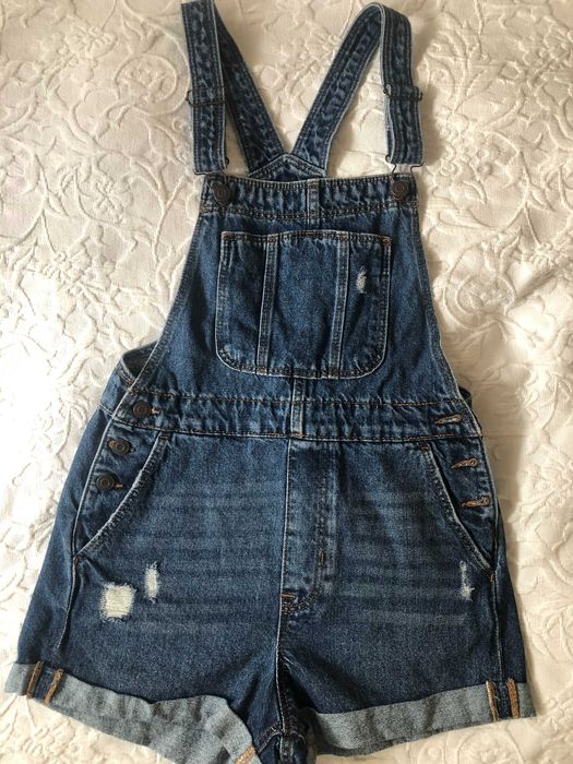 Macacão-calção de ganga