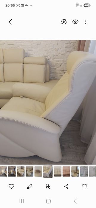 Skóra naturalna 2 fotele i sofa