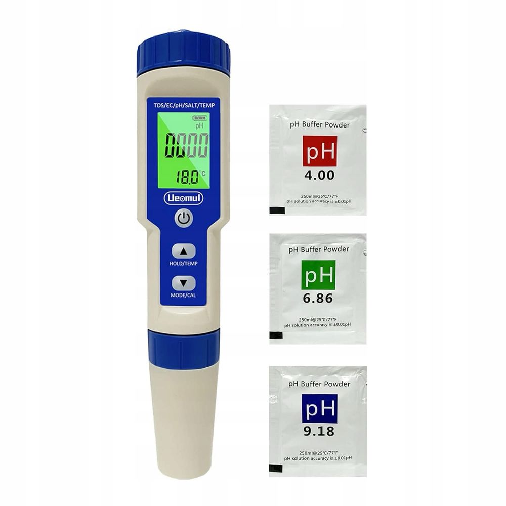 Cyfrowy miernik pH 5 w 1 TDS EC Zawartość soli Temperatura Tester pH