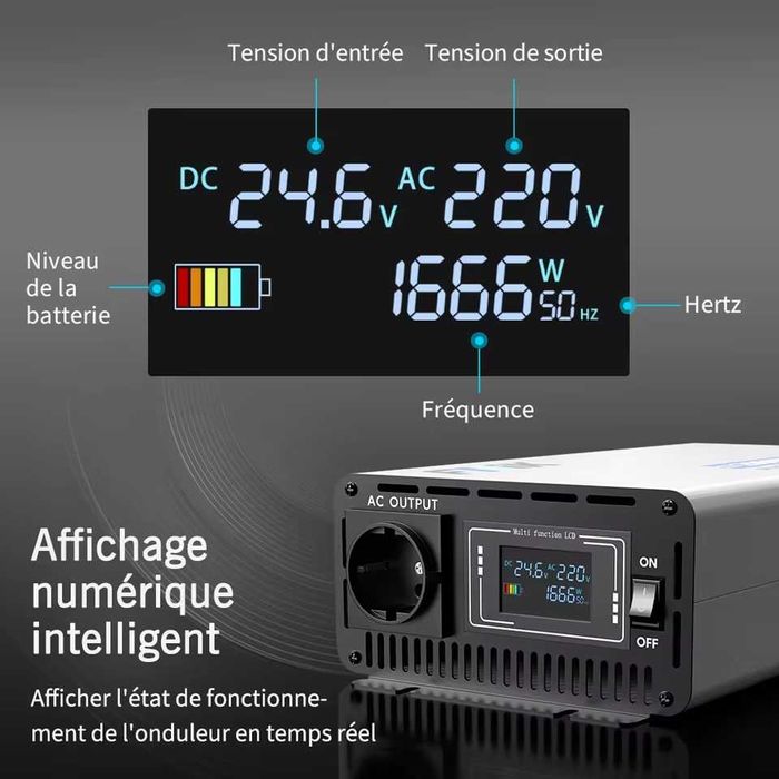 Інвертор FDIK 5000W 12В → 220В Чистий синус LCD-дисплей Рік гарантії