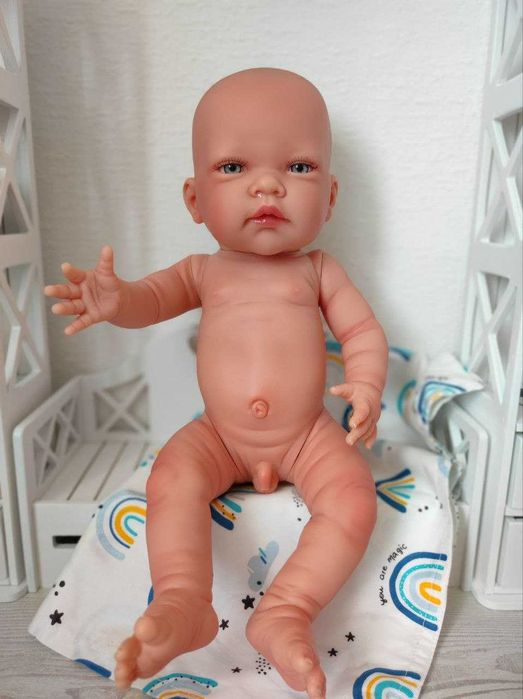 Голий пупс хлопчик реборн Nines d`Onil, 45 см