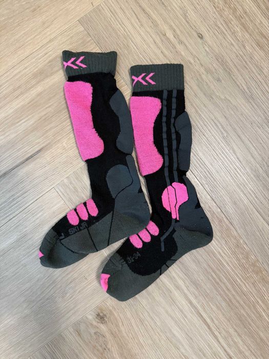 Skarpety narciarskie dziecięce X-Socks Ski 4.0, różowo-czarne, 31-34