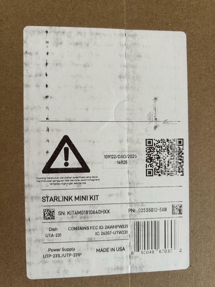 Спутниковый модем SpaceX Starlink Mini Kit 2025