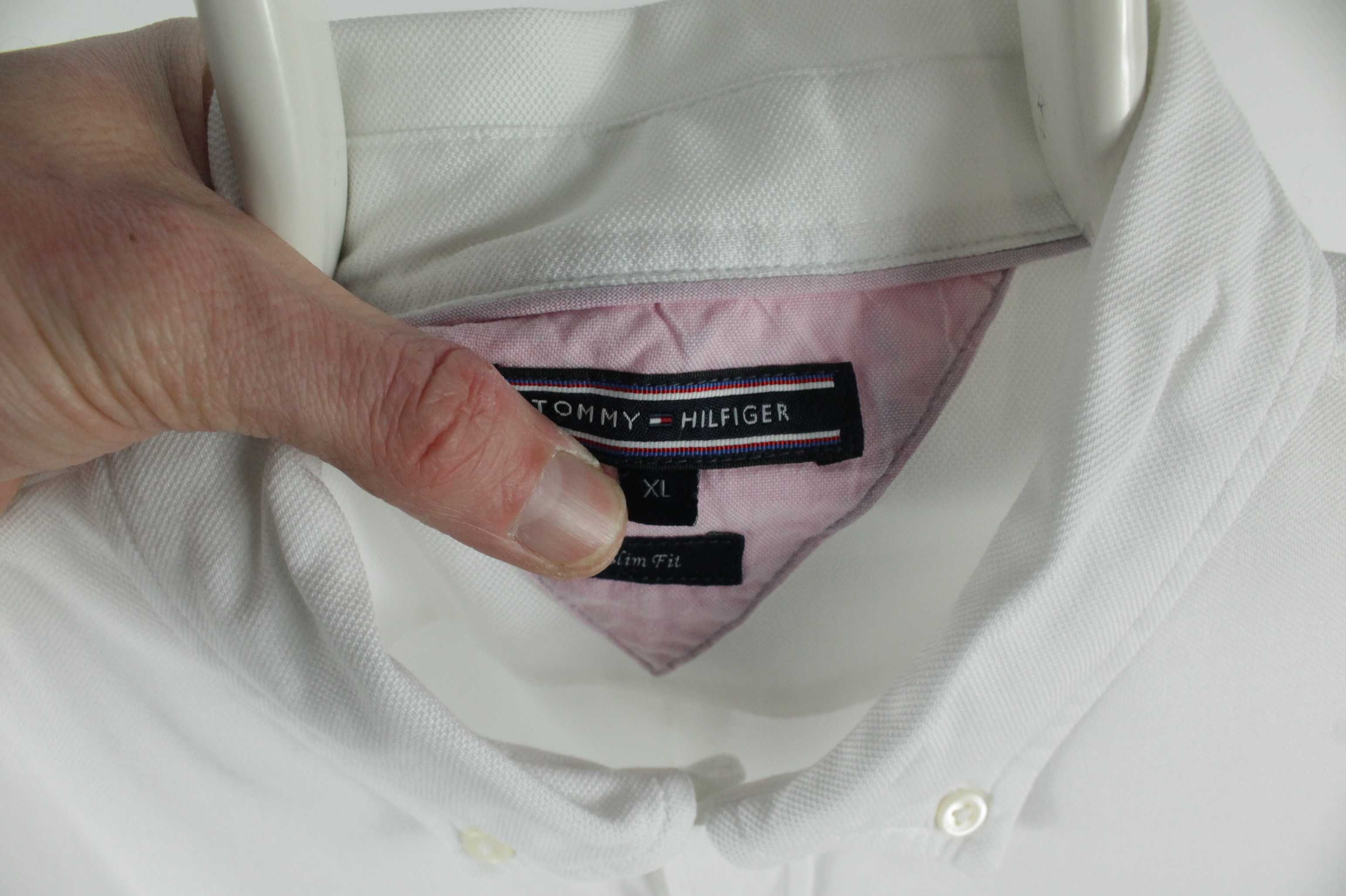 Білосніжна сорочка з тканини джерсі рубашка Tommy Hilfiger Slim Fit ХЛ
