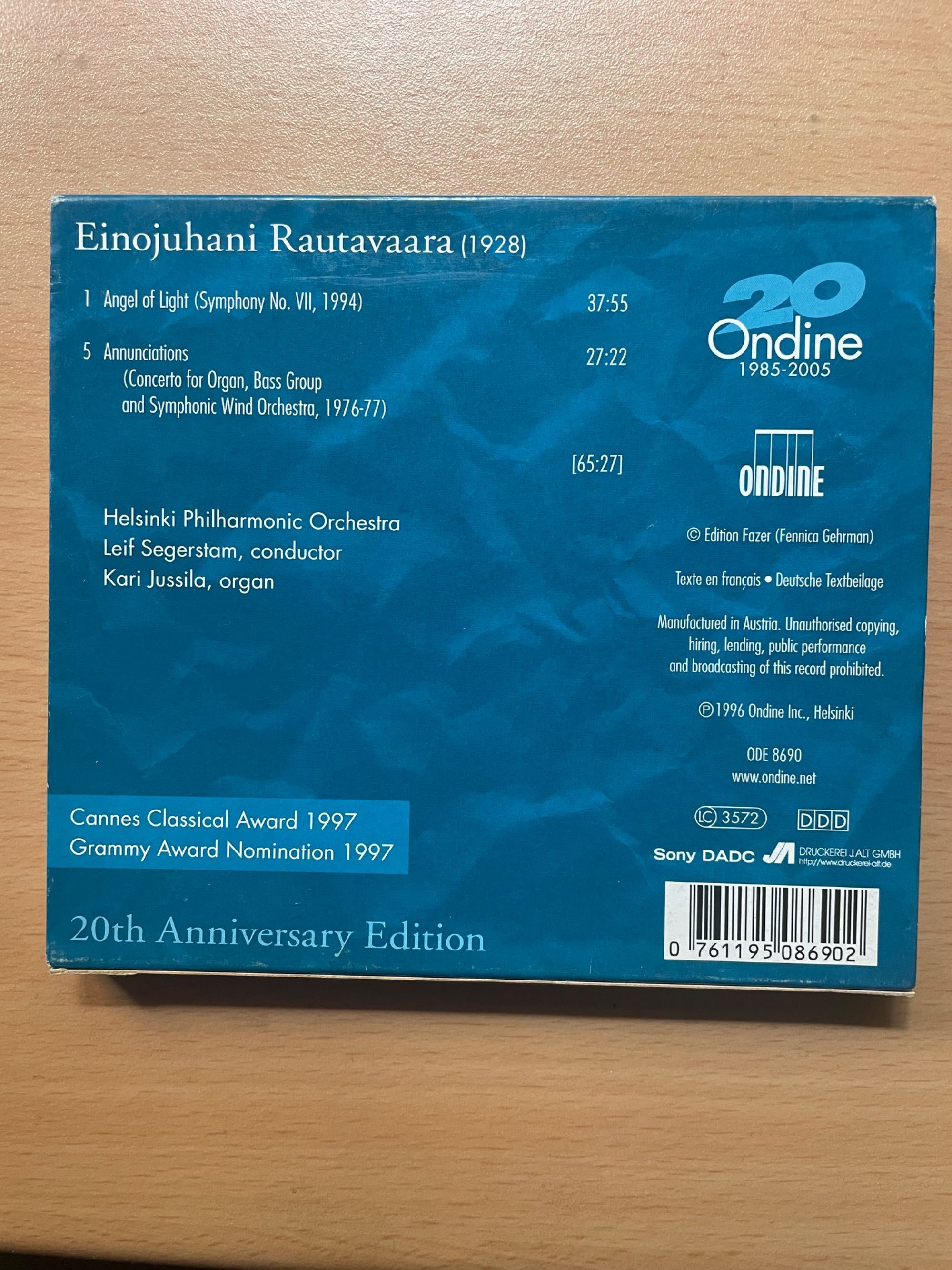 CD Rautavaara: Angel Of Light / Annunciations (Órgão, Orquestra)