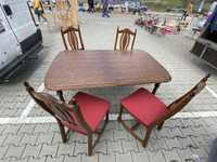 Stół dębowy rozkładany z 8 krzesłami