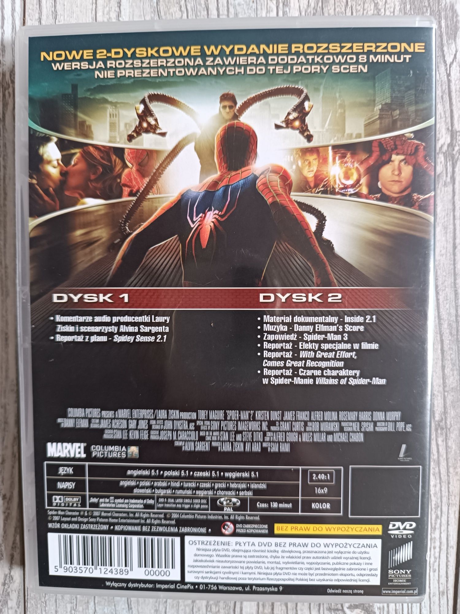 Spiderman 2 na DVD