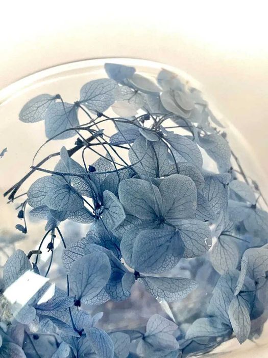 Чашка з подвійним дном із блакитними сухоцвітами, 300 мл