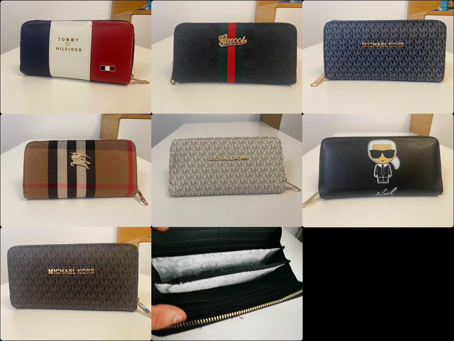 Portfele Damskie Gucci Burberry Tommy Karl Monogram Premium