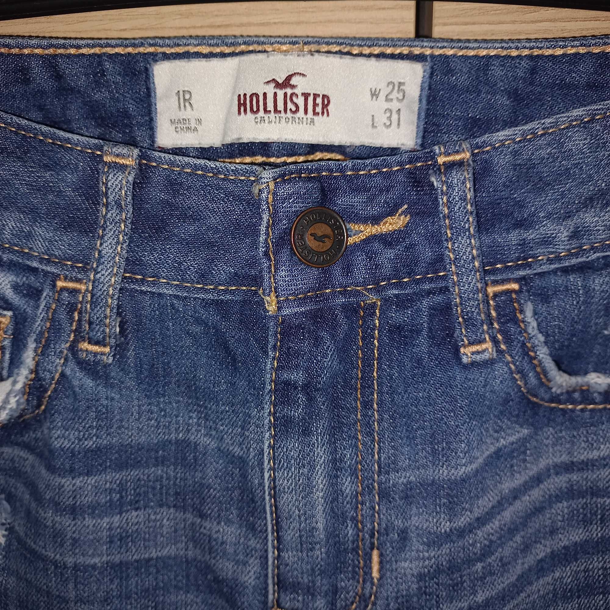 Стильні джинси Hollister p. XS- S сині рвані