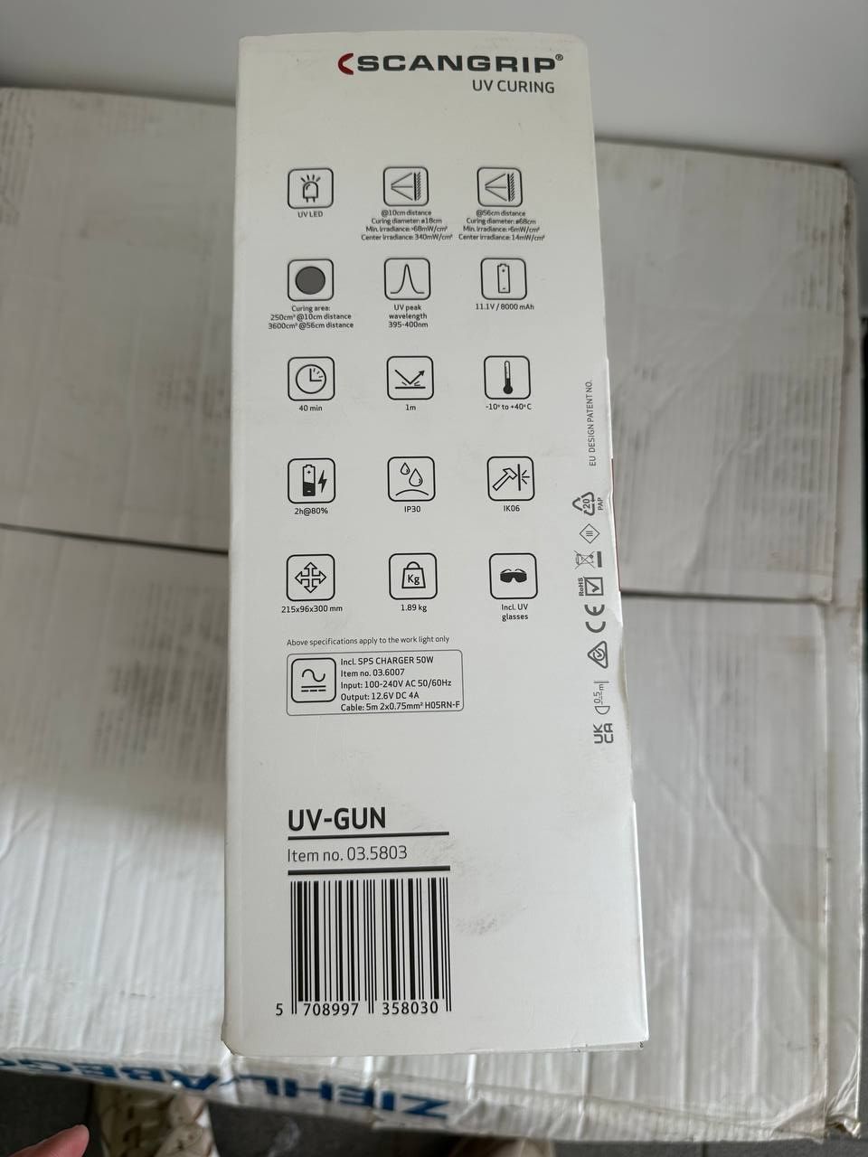 Nowa zaplombowana SCANGRIP UV LED GUN Lampa Ręczna