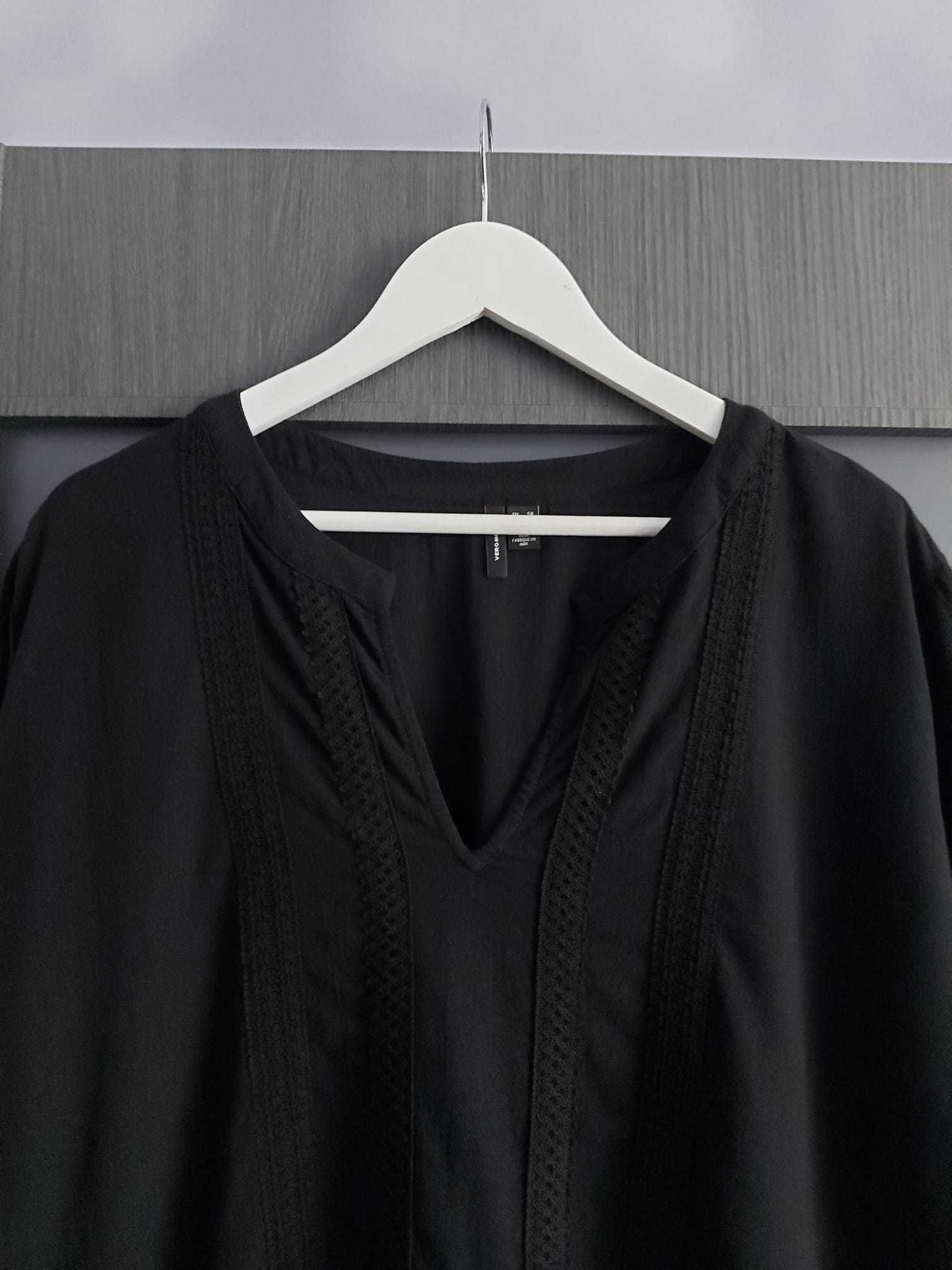 VERO MODA czarna luźna lekka sukienka bawełna Plus size 54/56