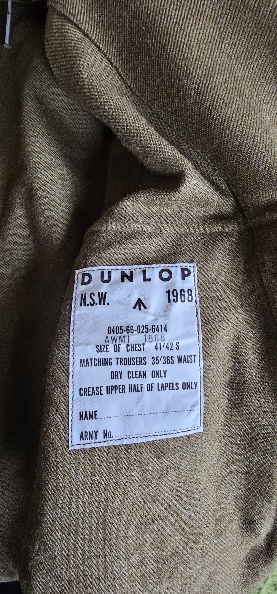 Rarytas, bluza BattleDress. Dunlop 1968