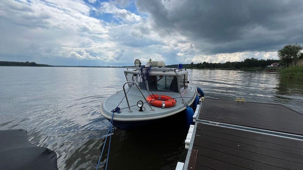 Łódź motorową Harpun 490 wędkarska ratownicza+silnik 90KM 2T+przyczepa